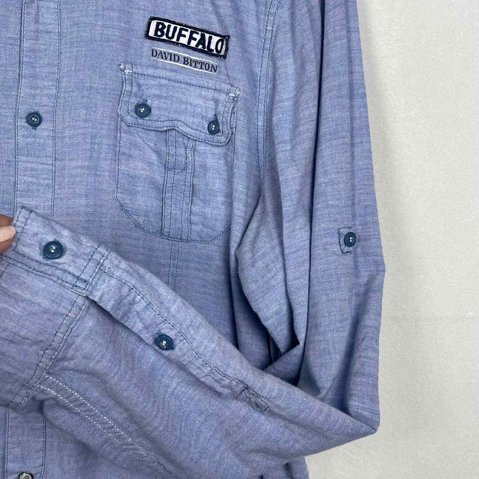 Buffalo David Bitton Patchwork Logo Soft Blue Den… - image 3