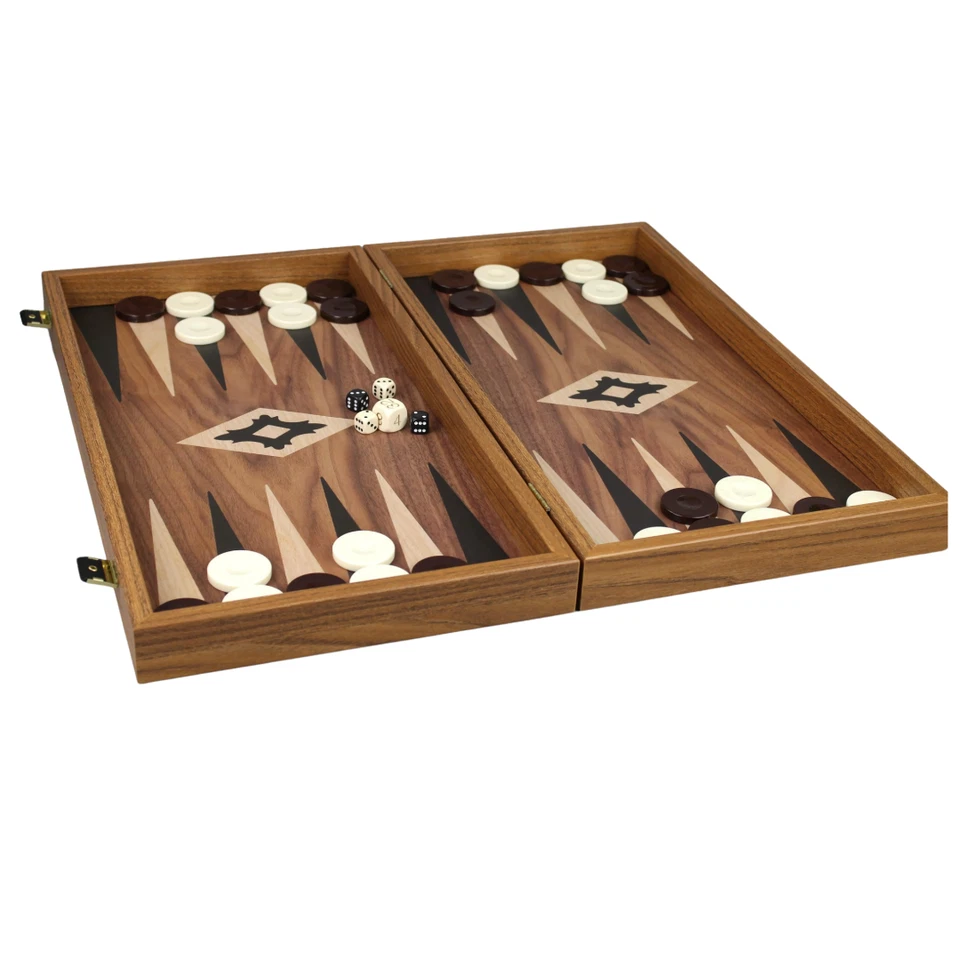 Manopoulos Walnut Backgammon Set 20 Inch - Image 3 of 4