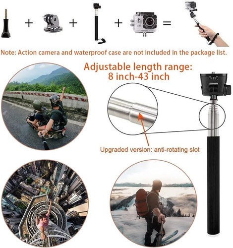 VVHOOY Action Camera Accessories Kit AKASO EK7000 Gopro Hero 12 11 10 9 8 7 APEM - Picture 6 of 15