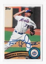 2011 TOPPS #486 FRANCISCO RODRIGUEZ K-ROD METS AUTOGRAPHED SIGNED BASEBALL CARD