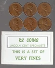 1954 / 1954D / 1954S / 1955 / 1955D / 1955S ~ 6 coin  VERY FINE LINCOLN CENT SET