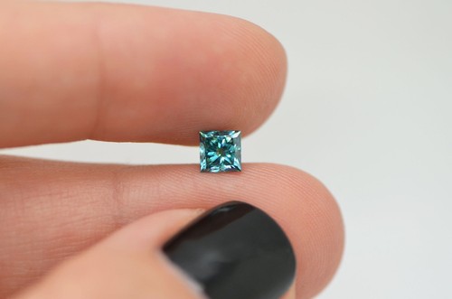 2-3 ct. loose Princess Cut Lab Created Blue Diamond For Jewelry Making - Picture 5 of 10