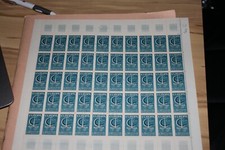 Feuille de 50 timbres YT1490 Europa CEPT Bateau Voguant  France 1966 Val 0,30