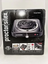 Proctor Silex Single Burner 5.5 in. Stainless Steel Black Hot Plate