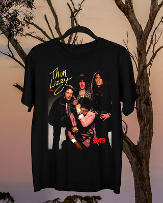 Phil Lynott Shirt - Thin Lizzy Sleeve Cotton Black All Size Shirt