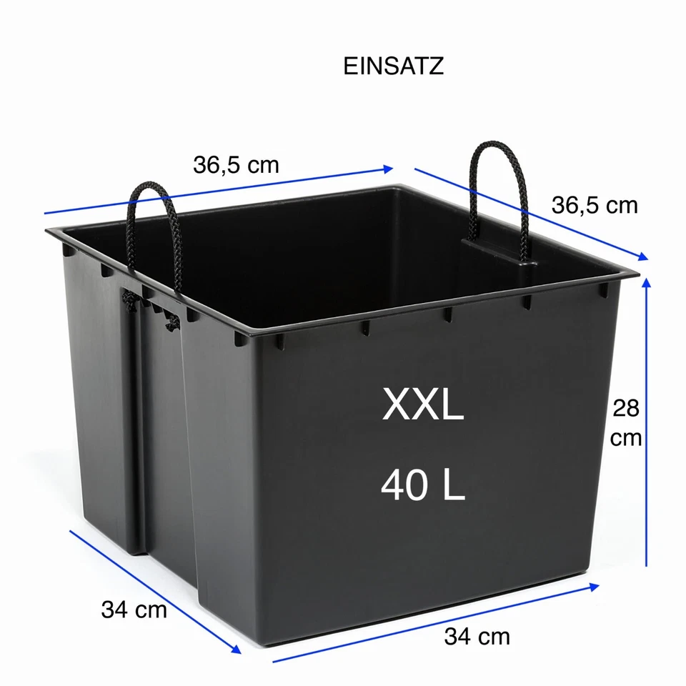 Blumenkübel Polyrattan Übertopf Blumentopf Einsatz Rattan schwarz XXL (H:41cm) - Bild 3 von 4