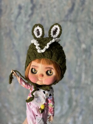 Hat for Blythe Doll, Cute Crocodile Hat , Hat For Qbaby, Clothes For Blythe