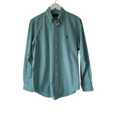 Polo Ralph Lauren Mens M Gingham Check Button Down Shirt Green Preppy Classic