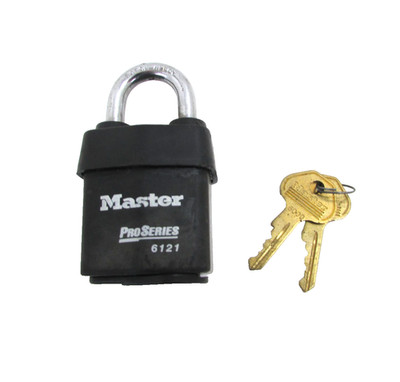 MASTER LOCK PRO SERIES No. 6121 PADLOCK w/ (2) KEYS