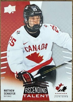 Matthew Schaefer 2025 Upper Deck Team Canada Juniors Ascending Talent #AT-5 (RC)