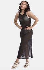 No Boundaries Juniors Black Sheer Beaded Coverup Size Small (4-6) Maxi Dress NWT