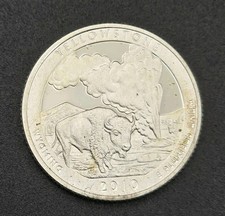 2010-S Yellowstone Wyoming 90% Silver Proof Quarter America The Beautiful
