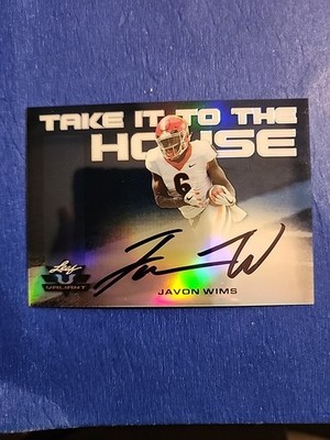 Javon Wims 2018 Leaf Valiant Football Take It To The House Autograph Serial #...
