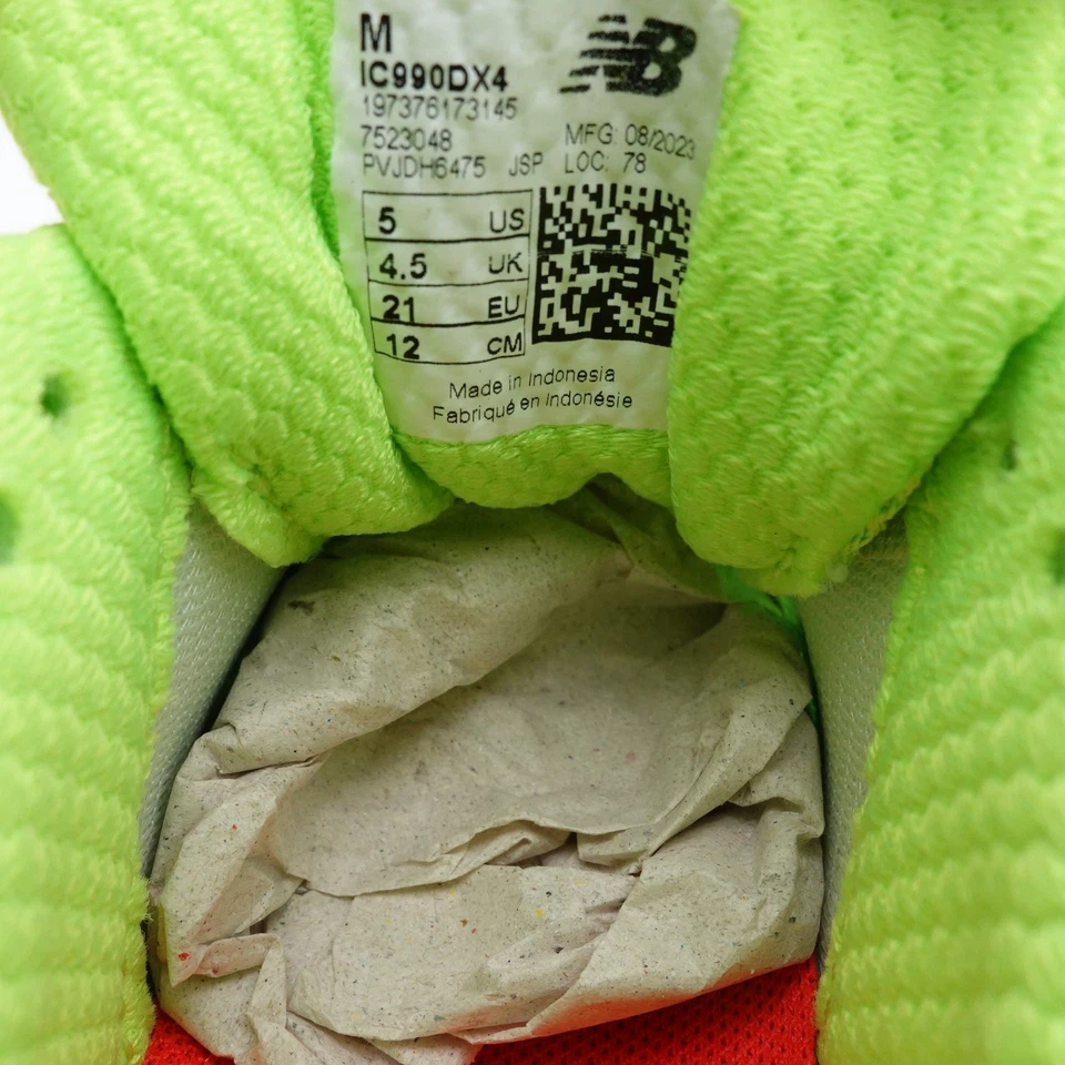Zapatillas New Balance 990v4 para niños pequeños talla 5 IC990DX4 verde/rojo Foto 2 de 4
