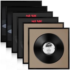 6 Pcs Black Vinyl Record Album Frame 12.5 x 12.5 Inch for Display 12 Inch Rec...
