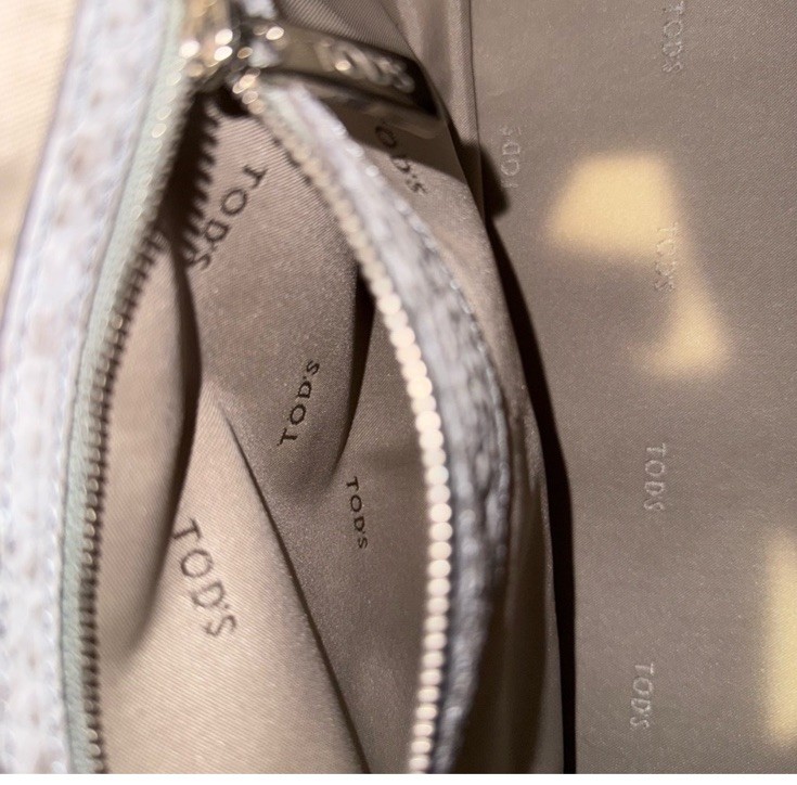 Tod’s D Styling Bowler Handbag Grey Python Leather - image 8