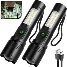 azamine Rechargeable Flashlights High Lumens, 99000LM Super Bright Black 
