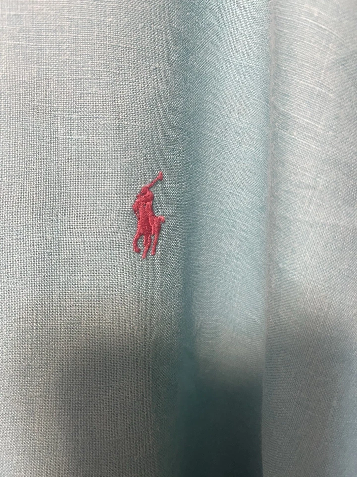 Lote de 2 camisas de vestir de lino Ralph Lauren talla 2XLBig rosa/azul Foto 4 de 4