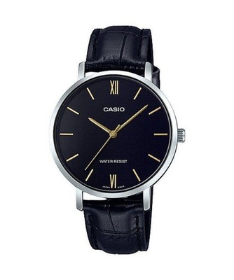 Casio LTP-VT01L-1BU Analog Black Leather Quartz Men Casual Dress Watch