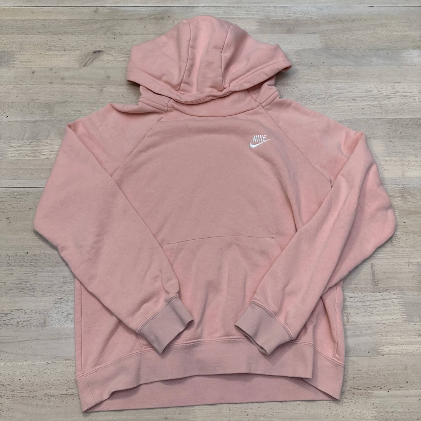 Nike Hoodie Womens Small Pink Swoosh Logo Pullover Sweatshirt BV4116-697