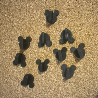 Mickey Mouse Shaped Black Rubber Pin Backs/Clutches Fasteners Lot Set