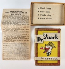 Vtg Russell Big Little Cards 2 Games Dr Quacks  Authors Great Graphics 1939