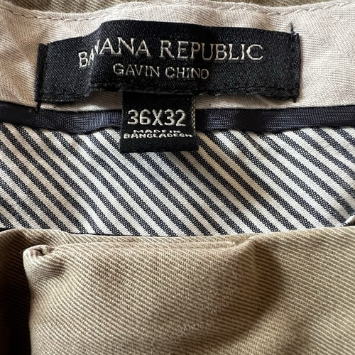 Banana Republic Men's Gavin Chino Straight Fit Pants 36x32 Tan Khaki EUC - Picture 2 of 4