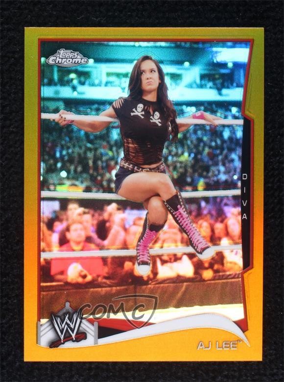 2014 Topps Chrome WWE Gold Refractor /50 AJ Lee #1