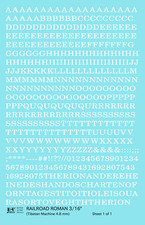 K4 HO Scale Water Slide Decals White 3/16 Inch Railroad Roman Letter Alphabet