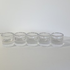 Clear Glass Votive Tealight Candle Holders Heavy Rim Stackable Set of 6