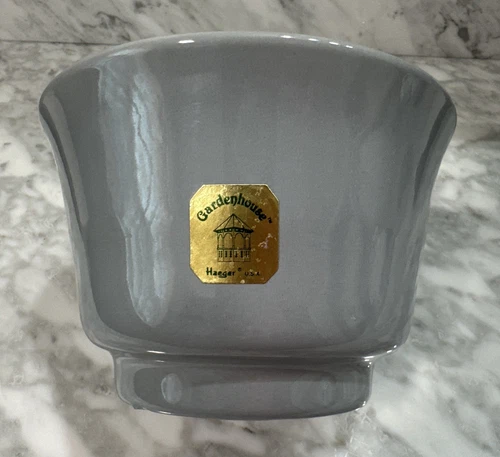 Vintage Round Gray Haeger 3833 USA Pottery Planter USA
