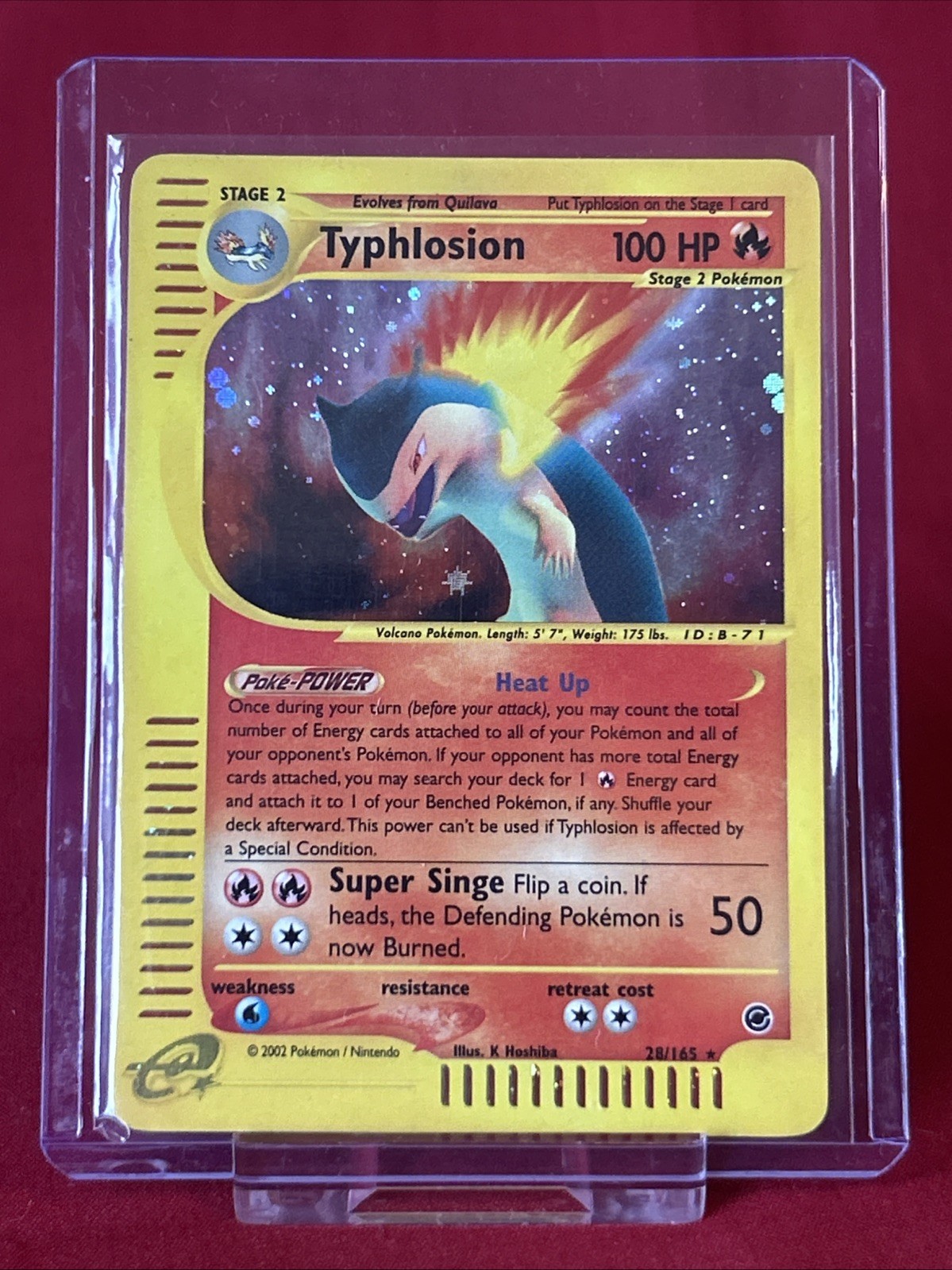 Typhlosion Expedition 28/165 Holo Shiny Card Excellent Condition Pokemon (T94)