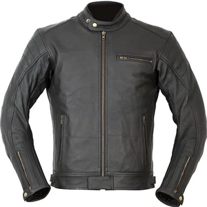 Weise Motorcycle Motorbike Thermal Brigstowe Leather Jacket - Black