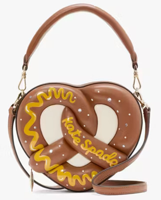 フリルバネ口バック୨୧ 3way Kate Spade Brown NYC 3D Pretzel Crossbody Novelty Purse Shoulder