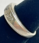 Sterling Silver 925 Diamond Cross Leaf Petal Design Size 10.5 Band 5.2 Grams — photo 2