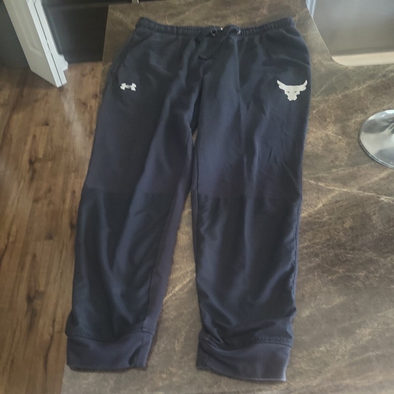Under Armour Jogger Men XL Black Sweatpants UA Project Rock Terry Gym Training