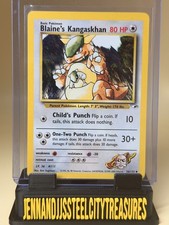 blaine's kangaskhan pokemon card value Graded 1st Edition Blaines (36/132) - Gym Heroes - PSA 8 Description coming soon... Blaine's Kangaskhan (36/132) [Gym Heroes