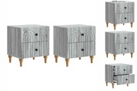 Nachttisch 2Er Set Nachtschrank Graues Sonoma 43X34,5X48 Cm Holzwerkstoff