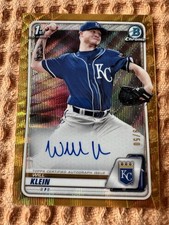 2020 Bowman Chrome Will Klein Gold Wave Refractor Auto 50 1st LA Dodgers CDA-WK