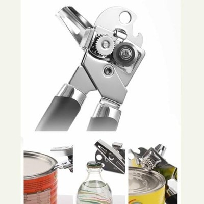 Manueller Dosen?ffner aus Edelstahl mit ergonomischem Gummigriff und Magnet