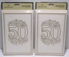 Vintage Hallmark 50th Anniversary Invitations with Envelopes NEW (16)