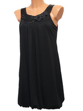 Black *Pilot* Bubble Hem Mini Dress With Bead Detailing: Sz S/M (10/12): BNWT