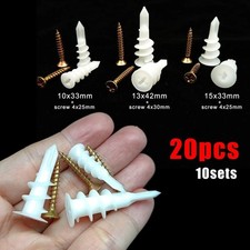 Self Drilling Drywall Anchors & Screws Set 20pcs Heavy Duty Plasterboard Fix