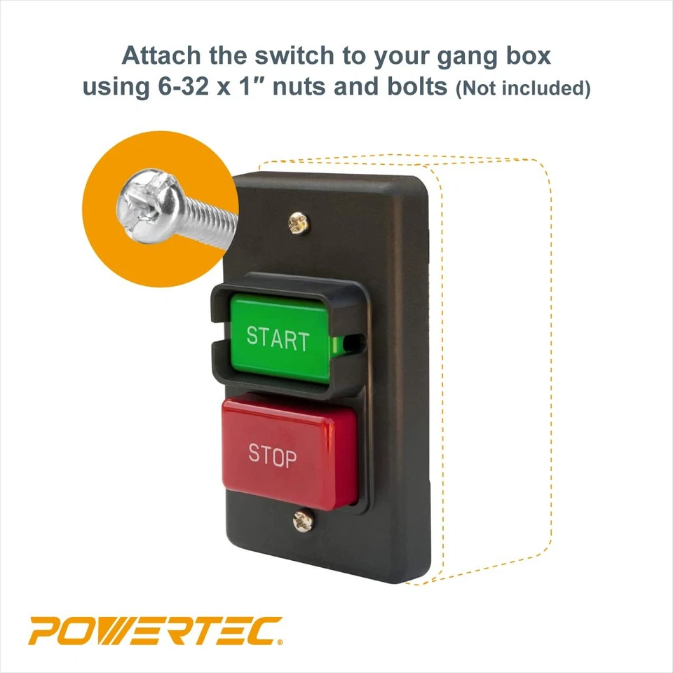 POWERTEC 110/230V Dual Voltage On/Off Switch, 3HP Single Phase Safety Power...  - Image 4 of 4