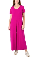 LOGO Lounge by Lori Goldstein French Terry Jumpsuit Crushed Berry