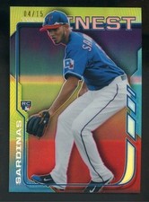 2014 Topps Finest Magenta #3 Luis Sardinas Rangers RC Rookie Serial Number 04/15