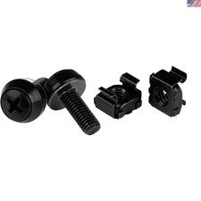 com M6 Cage Nuts and Screws - 50 Pack - 12mm Rack Screws and Cage Nuts - Blac...