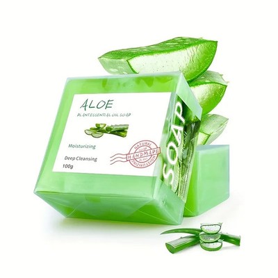 Aloe Pflanzenseife mit ätherischen Ölen. Natürliche handgemachte Seife. Feuchtigkeitsspendend. 100g. Neu.