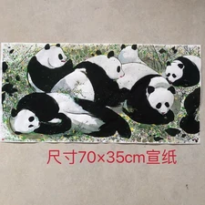 Chinese Panda Painting Scroll Unframed Wall Art Print Home Decor Decor