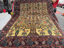 Auth: Ci 1900 Antique Baktiari Rug Rare Collectors Masterpiece Yellow 5x7 NR